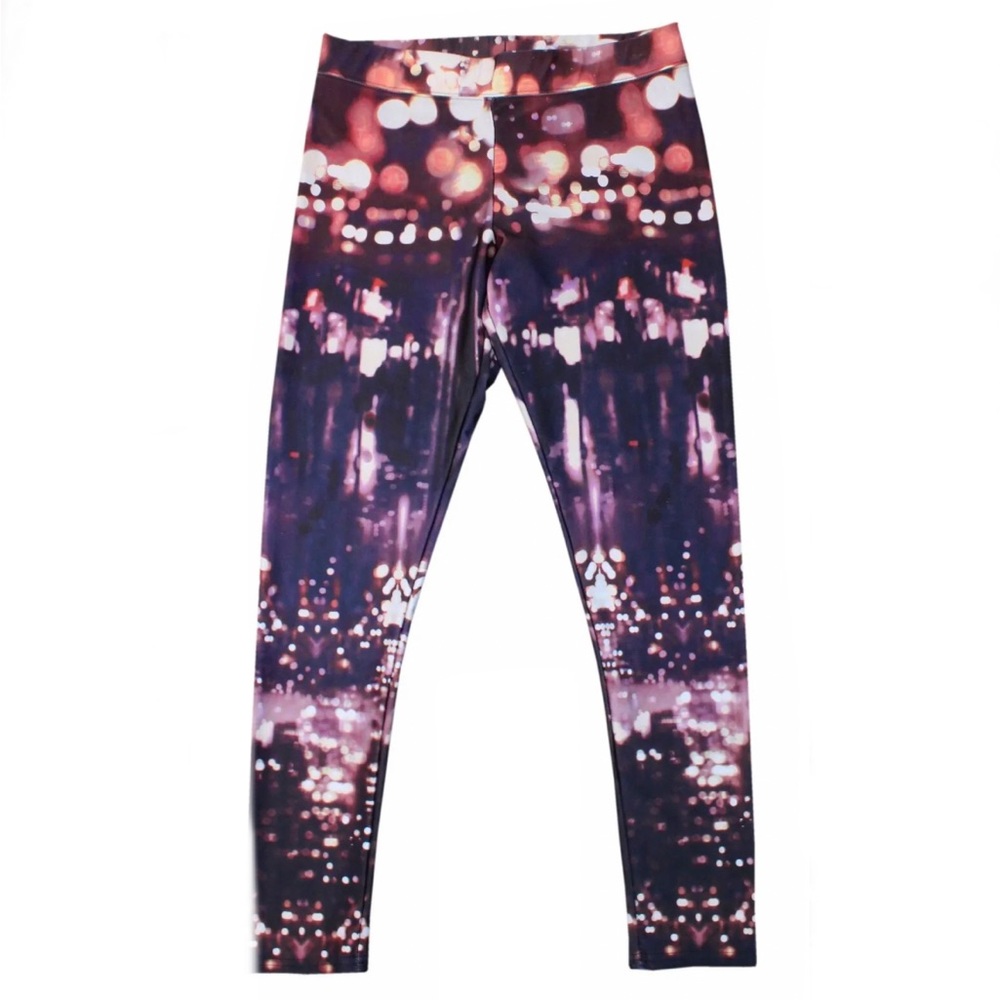 Women's AMERICAN EAGLE City Lights Graphic Print Elastic Leggings Size Medium